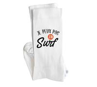 Chaussettes Je peux pas j’ai surf | Socks | Taille 41-45 | Idée Chaussettes Personnalisées Cadeau Fête Original Famille Travail Départ Collègue Retraite Noël.