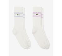 Chaussettes Lacoste Stripe Contrasted blanc rose lilas (2 paires) - 43-46