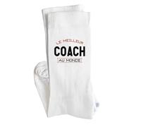 Chaussettes Le meilleur Coach | Socks | Taille 41-45 | Idée Chaussettes Personnalisées Cadeau Fête Original Famille Travail Départ Collègue Retraite Noël.