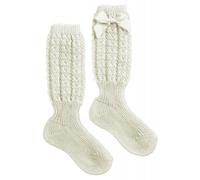 Chaussettes longues en coton avec nœud crème - 13 - 16