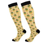 Chaussettes Longues Gâteau grenouille en forme de cœur Chaussettes