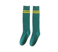 Chaussettes Longues rétro en Coton à Deux Rayures for Femme, idéales for l'école, Les fêtes, Blanches, Noires et Rouges(Green Socks)