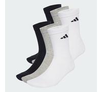 adidas Mixte CUSHIONED CREW SOCKS 6 PAIR PACK, White/Medium Grey Heather/Black, 2.5-4