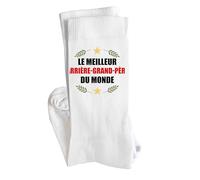 Chaussettes Meilleur Arrière-grand-père du Monde Socks - Taille 36-40 - Idée Chaussettes Personnalisées Cadeau Fête Original Famille Travail Départ Collègue Retraite Noël.