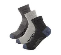 Chaussettes Merrell Trekker Outdoor Anklet 3Рк, chaussettes de randonnée et de marche en laine, soutien de la voûte plantaire, gris anthracite chiné, taille S-M, lot de 3
