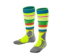 Falke Chaussettes de ski SK2 Intermediate K – Jaune Lightning – laine fil fonctionnel 27-30
