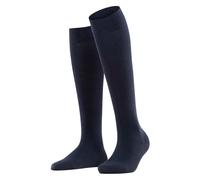 Falke Chaussettes longues Softmerino – laine et coton unies – Bleu Dark Navy 41-42