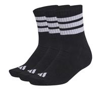 Adidas Chaussettes mi-montantes mixte 3 bandes Sportswear rembourrées 3 paires Noir/Blanc/Blanc 40-42