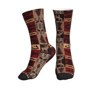 Chaussettes mi-hautes Lodge Bear Deer Fish pour femmes et hommes, idéales pour la course à pied, le sport, la randonnée et la gym