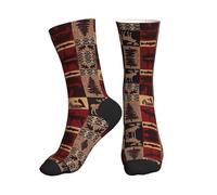 Chaussettes mi-hautes Lodge Bear Deer Fish pour femmes et hommes, idéales pour la course à pied, le sport, la randonnée et la gym