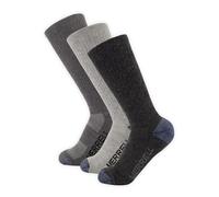 Chaussettes mi-longues Merrell Trekker Outdoor, chaussettes de randonnée et de marche en laine, soutien de la voûte plantaire, gris anthracite chiné, taille moyenne-grande, lot de 3