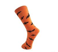 Chaussettes mi-longues sur le thème du Père Noël en coton confortables pour un usage quotidien et saisonnier (taille moyenne orange)