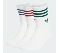 Chaussettes mi-mollet 3 bandes (3 paires) White / Preloved Ruby / Preloved Ink / Collegiate Green 40-42