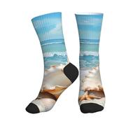 Chaussettes mi-mollet à motif coquillage pour femmes et hommes, respirantes et offrant un bon soutien de la voûte plantaire, idéales pour la course, la randonnée, la salle de sport et le tennis (point