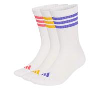 Lot de 3paires de chaussettes mi-mollet rembourrées 3bandes White / Solar Purple / Crew Yellow / Pure Turbo 40-42