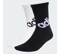CHAUSSETTES MI-MOLLET ADIDAS LINEAR 2PAIRES Black / White 31-33