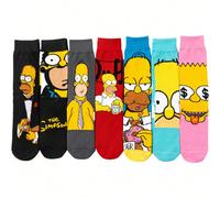Chaussettes mi-mollet au design de dessin animé Simpson, convenant à toutes les saisons, antibactériennes, confortables, absorbant l'humidité. Style coréen, polyvalent, printemps, été, automne, hiver,