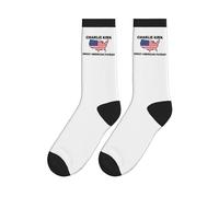 Chaussettes mi-mollet blanches Charlie Kirk Great American Patriot pour hommes et femmes