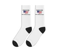 Chaussettes mi-mollet blanches Charlie Kirk Great American Patriot pour hommes et femmes