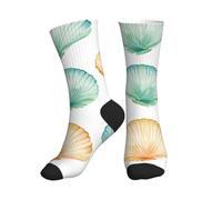 Chaussettes mi-mollet colorées à motif coquillage pour femmes et hommes, respirantes et offrant un bon soutien de la voûte plantaire, idéales pour la course, la randonnée, la salle de sport et le tenn