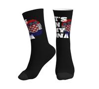 Chaussettes Mi-Mollet Croatian It'S In My Dna Croatia Flag Socquette Sportswear Confortables Chaussette Foot Respirant Chaussettes Sport Pour Cyclisme Yoga Cadeaux 40Cm