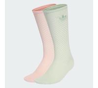 CHAUSSETTES MI-MOLLET CROCHET (2 PAIRES) Sandy Pink / Linen Green 40-42