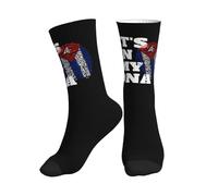 Chaussettes Mi-Mollet Cubans It'S In My Dna Cuba Flag Chaussettes Sport Résistant Aux Odeurs Socquette Sportswear Respirant Chaussette Foot Pour Cadeaux Randonnée Fitness 40Cm