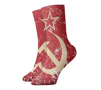 Chaussettes Mi-Mollet Drapeau Rétro De L'Union Soviétique Du Communisme Chaussette Foot Confortables Sport Sock Anti-Ampoule Fitness Pouryoga Randonnée