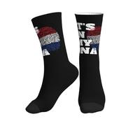 Chaussettes Mi-Mollet Dutch It'S In My Dna Netherlands Flag Sport Sock Antidérapantes Chaussette De Sport Anti-Ampoule Chaussettes Sport Pour Cadeaux Fitness Cyclisme 40Cm