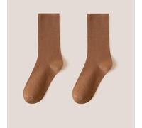 Chaussettes mi-mollet élégantes et confortables pour femme fabriquées à partir de coton peigné de qualité supérieure (café foncé)
