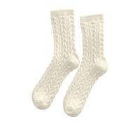 Chaussettes mi-mollet en extra douce pour des chaussons d'hiver thermiques et confortables idéales pour une nuit de sommeil douillette à l'intérieur ou une pendaison de crémaillère (Beige One Size)