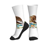 Chaussettes Mi-Mollet Flag Of Mexico Print Chaussettes Sport Anti-Ampoule Chaussette De Sport Respirant Chaussette Foot Pour Cadeaux Cyclisme Yoga 40Cm