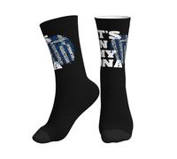 Chaussettes Mi-Mollet Greek It'S In My Dna Greece Flag Chaussette Foot Antidérapantes Chaussette De Sport Anti-Ampoule Chaussettes Sport Pour Fitness Cadeaux Yoga 40Cm