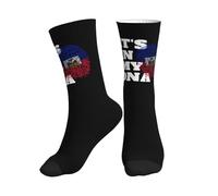 Chaussettes Mi-Mollet Hayti It'S In My Dna Haiti Flag Sport Sock Résistant Aux Odeurs Socquette Sportswear Anti-Ampoule Chaussette Foot Pour Randonnée Cadeaux Fitness 40Cm