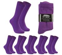 Chaussettes Mi-Mollet Homme - Paquets Multiples de Doux et Confortable Chaussette Coton Homme Taille Unique 40-45 (Violet-Lot de 6)