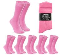 Chaussettes Mi-Mollet Homme - Paquets Multiples de Doux et Confortable Chaussette Coton Homme Taille Unique 40-45 (Rose-Lot de 6)
