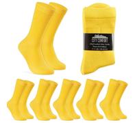 Chaussettes Mi-Mollet Homme - Paquets Multiples de Doux et Confortable Chaussette Coton Homme Taille Unique 40-45 (Jaune-Lot de 6)