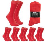 Chaussettes Mi-Mollet Homme - Paquets Multiples de Doux et Confortable Chaussette Coton Homme Taille Unique 40-45 (Rouge-Lot de 6)