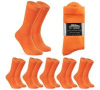 Chaussettes Mi-Mollet Homme - Paquets Multiples de Doux et Confortable Chaussette Coton Homme Taille Unique 40-45 (Orange-Lot de 6)