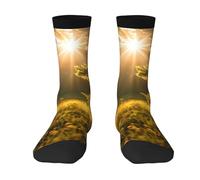 Chaussettes Mi-Mollet Impression « Lumière Du Soleil Matinale Dans La Nature Sauvage » Sport Sock Respirant Socquette Sportswear Confortables Chaussette De Sport Pour Cyclisme Yoga 40CM
