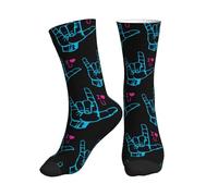 Chaussettes Mi-Mollet Langue Des Signes Je T'Aime Socquette Sportswear Anti-Ampoule Sport Sock Antidérapantes Pour Cadeaux Cyclisme Randonnée