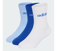 adidas Mixte enfant Linear Kids Crew 3 Pairs Per Pack Socks Socks, white/team royal blue/glow blue, XS