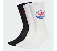 CHAUSSETTES MI-MOLLET LOGOS TRÈFLE (3 PAIRES) White / Better Scarlet / Black / White 46-48