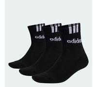 adidas, 3 Stripes Linear Half-Crew Chusioned 3P, Chaussettes, Noir Blanc, S, Unisexe-Adulte