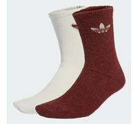 ADIDAS ORIGINALS Chaussettes 'Fluffy Crew Sock 2 Pairs' marron châtaigne / blanc, Taille 37-39