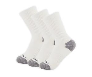 Chaussettes mi-mollet rembourrées Merrell Eco, fabriquées à partir de matériaux recyclés, rembourrage et soutien de la voûte plantaire, anti-odeurs, blanches, grandes à très grandes, lot de 3