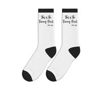 Chaussettes mi-mollet rétro « This Is The Turning Point » USA Freedom Charlie Kirk pour homme et femme, blanches