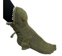 Chaussettes mignonnes en tricot avec motif alligator, chaussures d'hiver chaudes et épaisses pour homme et femme, style décontracté amusant, Green02, 6 Tall