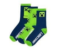 Chaussettes - MINECRAFT - Pack 3 Creeper - Garçon - Multicolore - 59% coton Taille unique