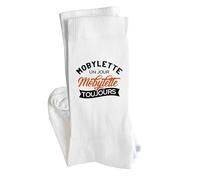 Chaussettes mobylette un jour mobylette toujours | Socks | Taille 41-45 | Idée Chaussettes Personnalisées Cadeau Fête Original Famille Travail Départ Collègue Retraite Noël.